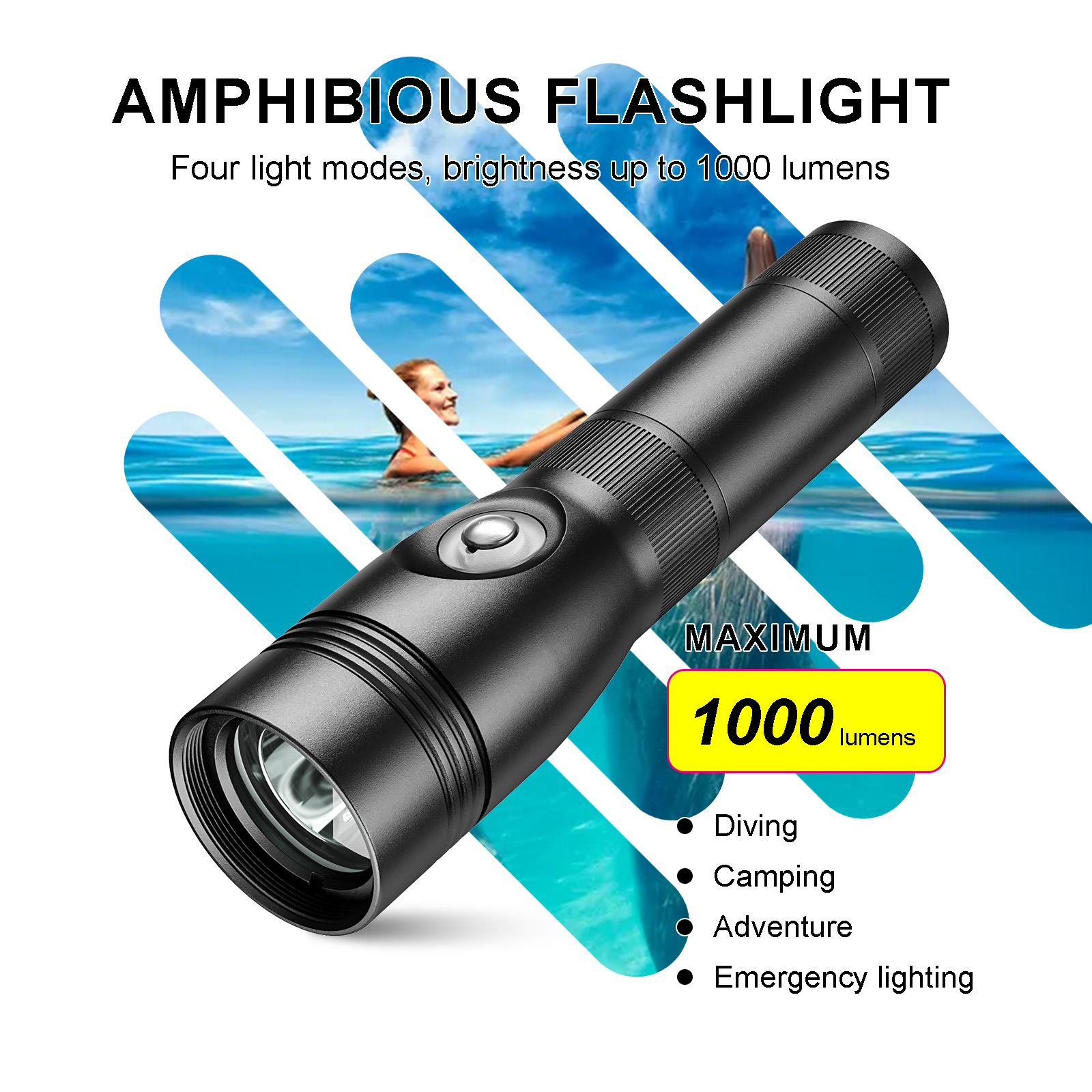 Photography Lighting For Outdoors - Sea frogs 1000 lumen diving lamp