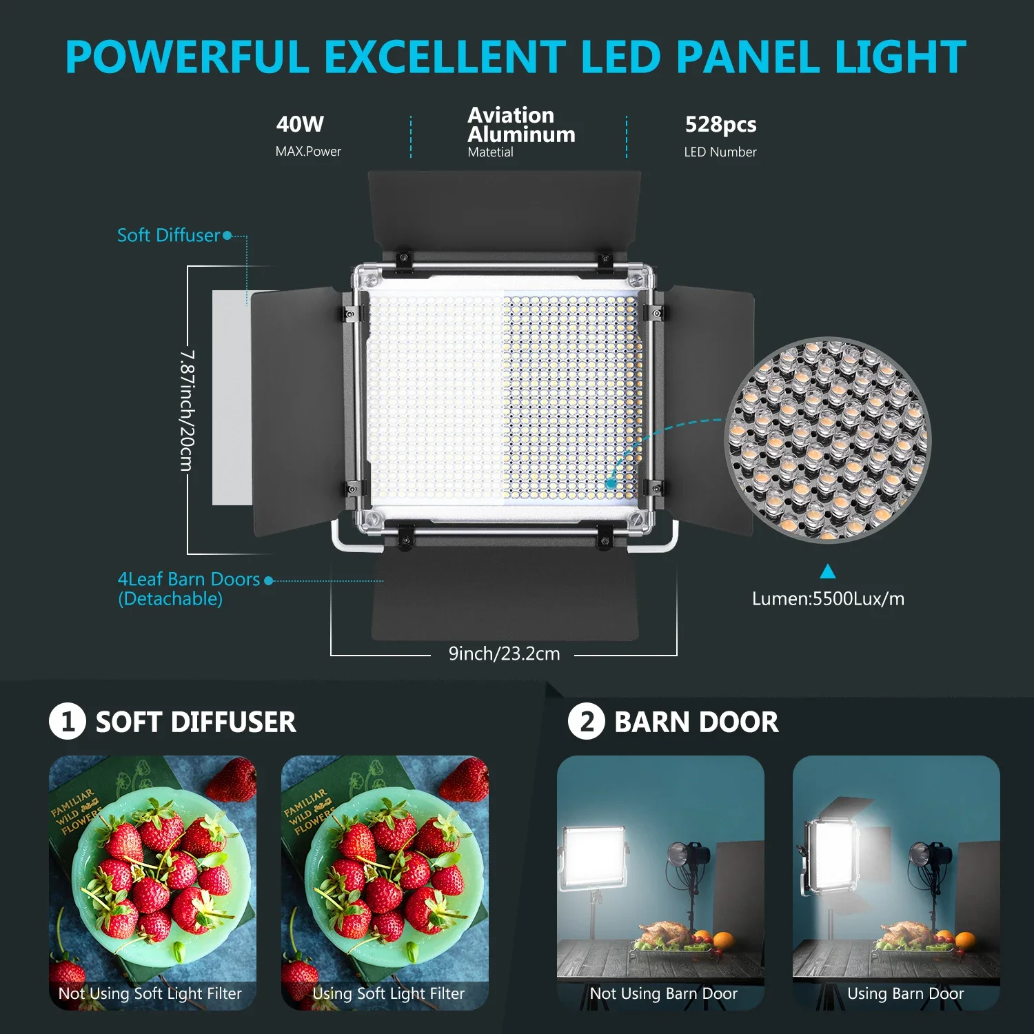 Neewer 528 LED Video Light, Di - огляд і ціна Photography Lighting Kit Neewer