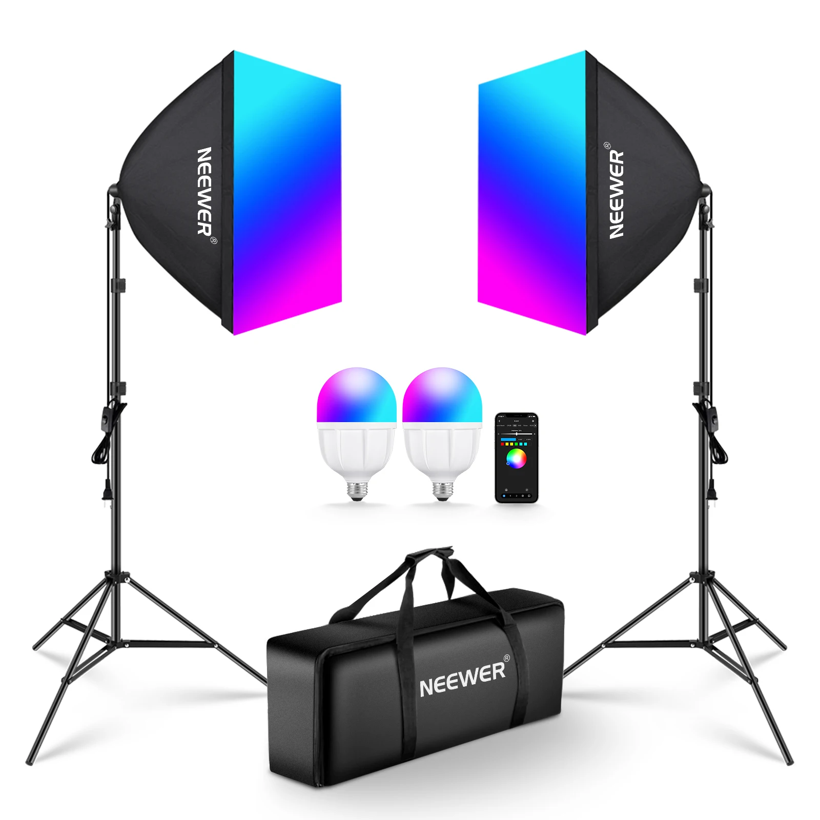 NEEWER RGB Softbox Lighting Ki - огляд і ціна Photography Lighting Kit Neewer