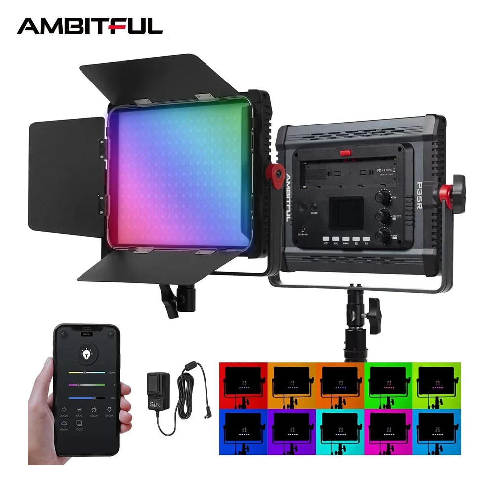AMBITUFL P35R 30W RGB LED Vide - огляд і ціна Photography Video Lighting Kit