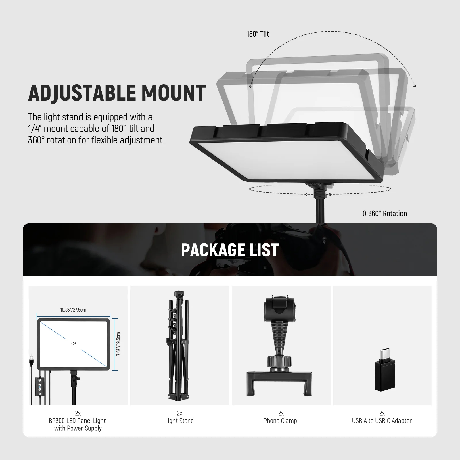 NEEWER BASICS 2 Pack LED Video - огляд і ціна Photography Lighting Kit Neewer