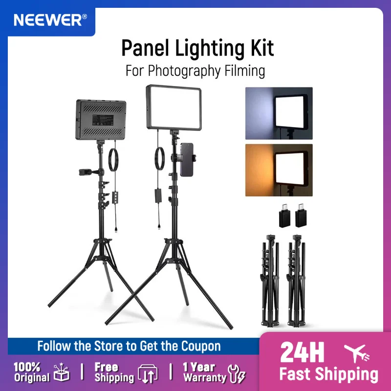 NEEWER BASICS 2 Pack LED Video - огляд і ціна Photography Lighting Kit Neewer