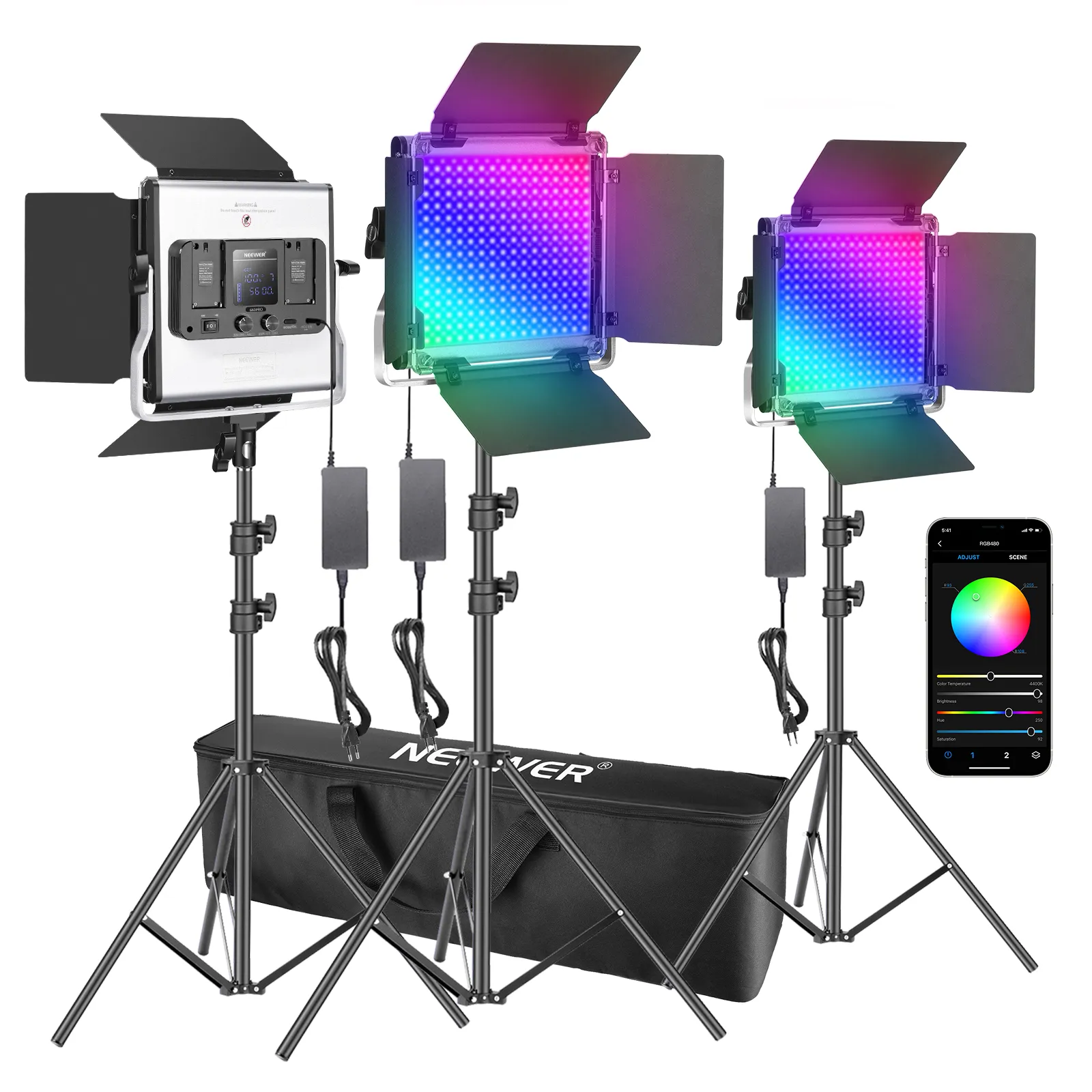 Neewer 3 Packs 480 RGB Led Lig - огляд і ціна Photography Lighting Kit Neewer