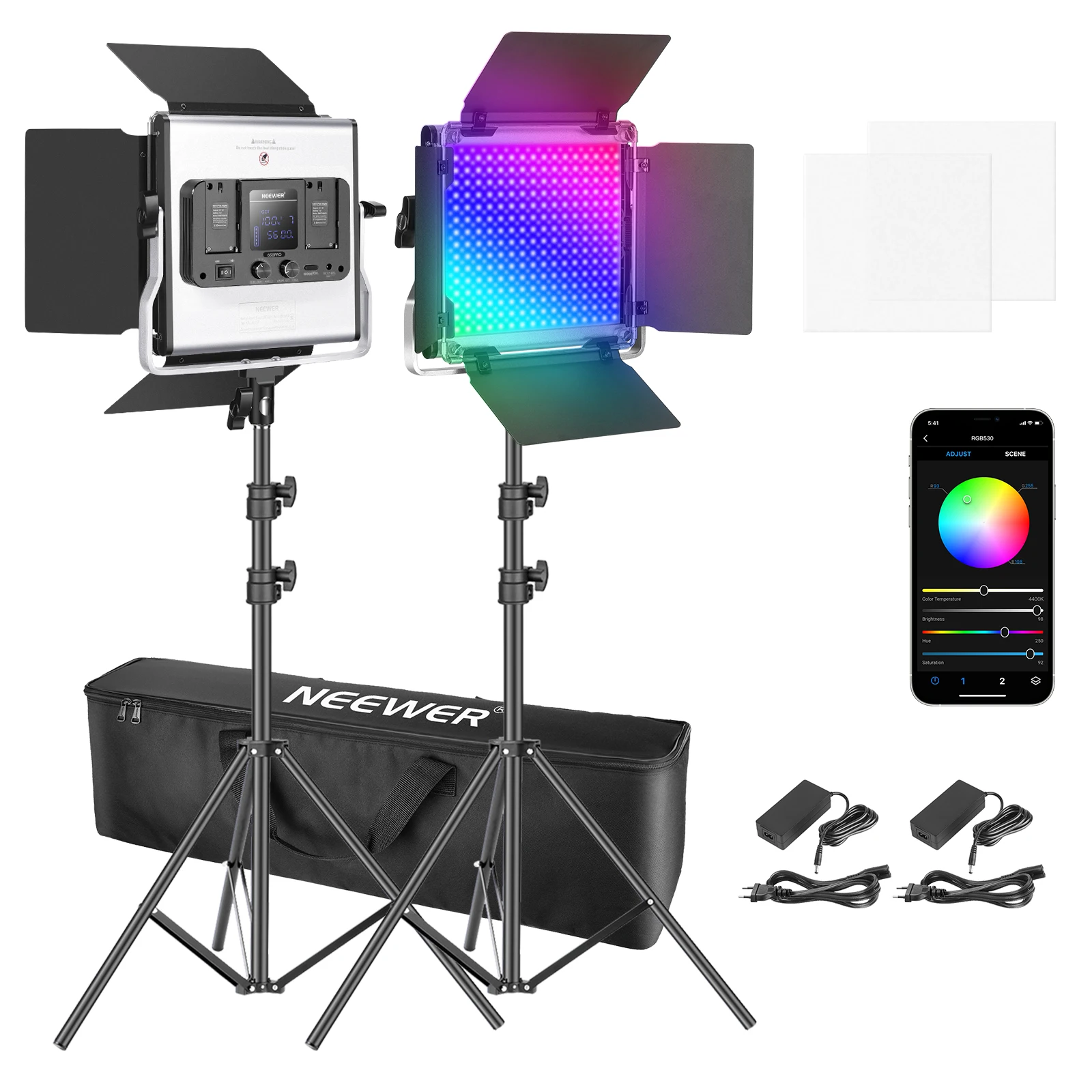 Neewer 2/3 Packs 530 RGB Led L - огляд і ціна Photography Lighting Kit Neewer